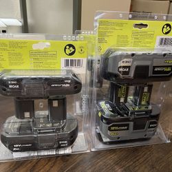Ryobi 18 V Battery 6Ah & 2Ah High Performance ( 2 batteries per box  ) new inbox (read description)