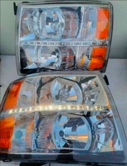 07-13 Chevrolet Silverado LED Headlights Luces Micas Calaveras Faros Faroles Chevy Headlamps