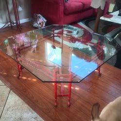Glass coffee table