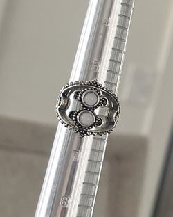🌙 New! Pretty Double Moonstone Tibetan Silver Ring ~ Size:6
