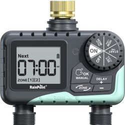 RAINPOINT Water Timer for Garden Hose - Sprinkler Timer with Brass Swivel - Rain Delay/Manual Watering/Automatic Irrigation Programmable Faucet for Ya