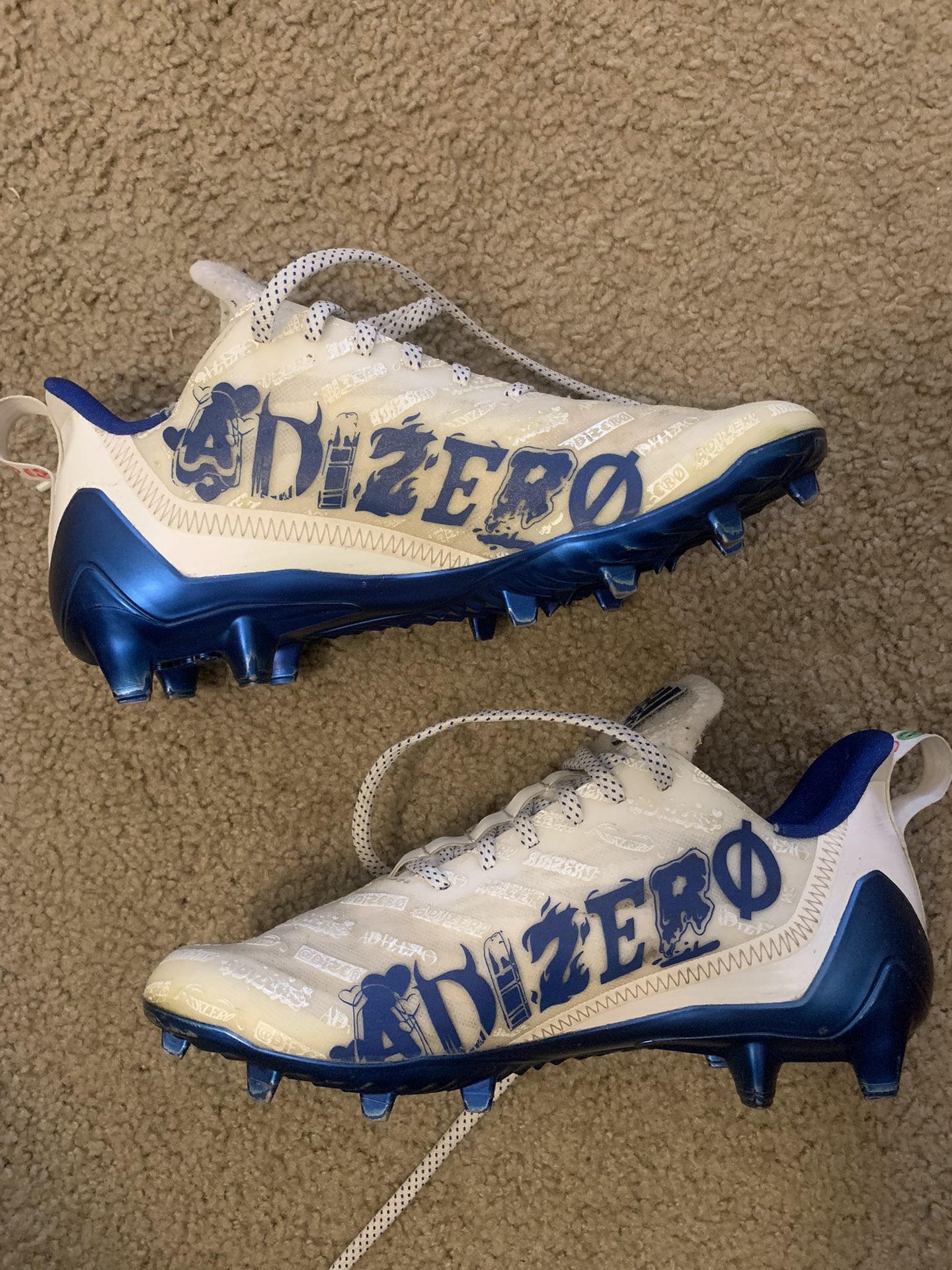 Adidas Adizero Emoji Blue And White Football Cleats for Sale  display picture 1