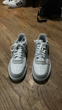 Nike Court Vision Low in the White/White/Black