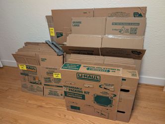 U-Haul moving boxes assorted sizes