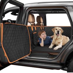 Dog Car Seat Cover for Back Seat, Hard Bottom Car Seat Cover for Dogs with Door Protectors for Traveling and Camping with Pets, Dog Car Seat Cover Wat