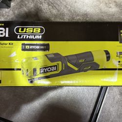 RYOBI USB Lithium Cordless Bike and Ball Pump Inflator Kit with 2.0 Ah USB Lithium Battery and Charg