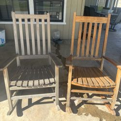 Two Rocking Chairs For Outside  Please Don't Respond To This Post Unless You're Serious To Purchase