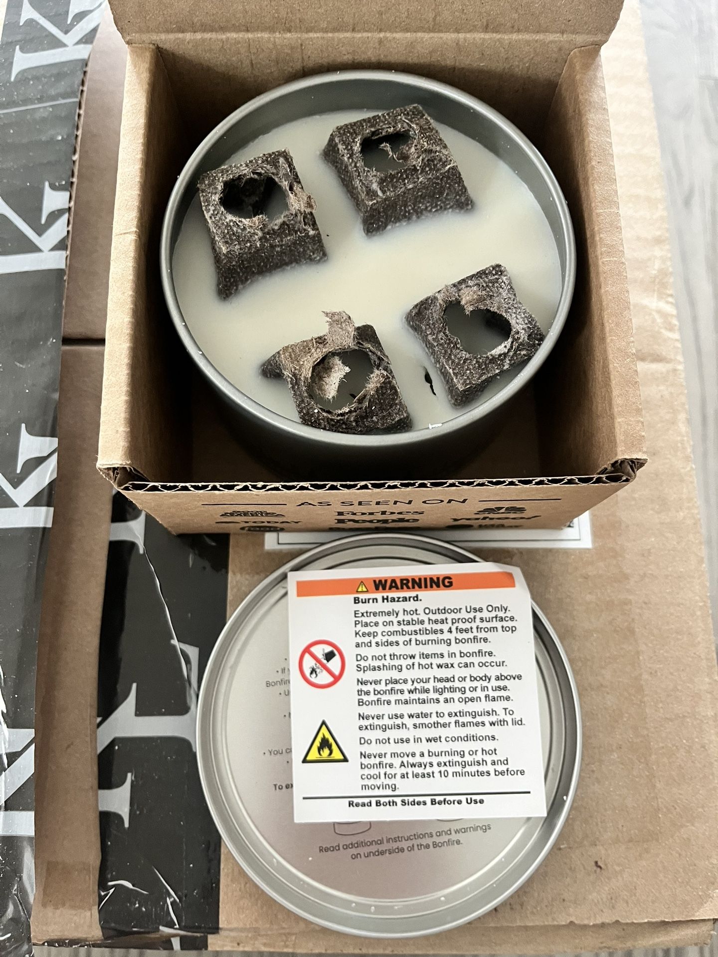 Brand New City Bonfire Portable Fire Pit + Concrete Base (Outdoor Tabletop Bonfire)