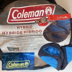 Coleman Hybrid 30°F Sleeping Bag w/ Stuff Sack 🌙 Camping - Excellent Condition