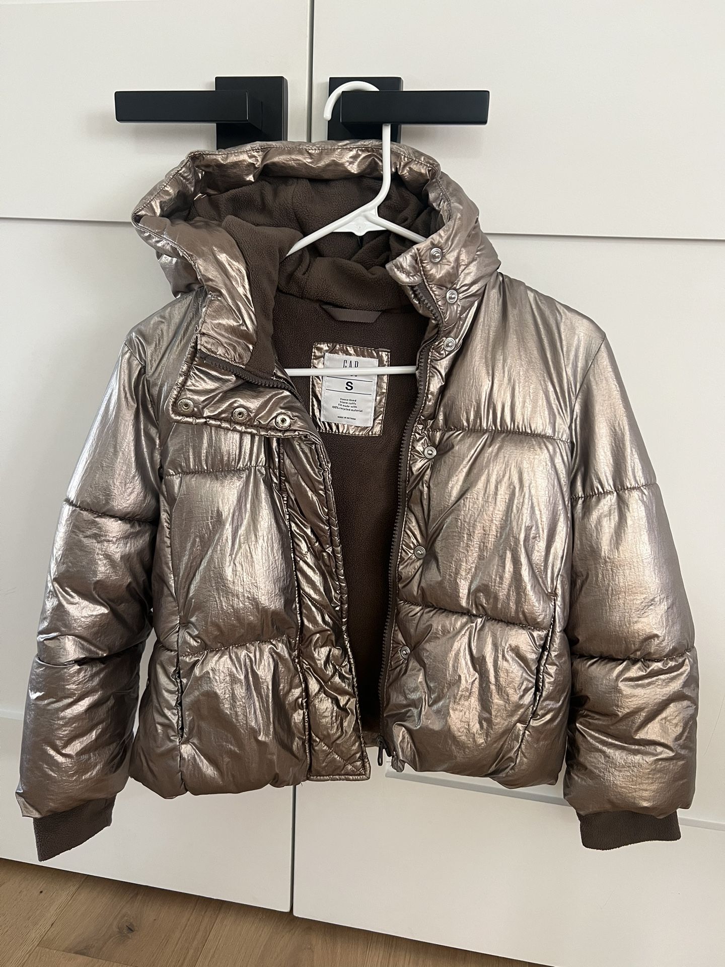 Gap fleece lined winter jacket - girls size S (6-7yrs) color gold bronze