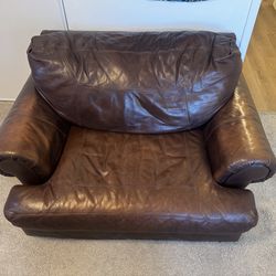 Brown Leather Armchair – Super Comfortable, Great Condition