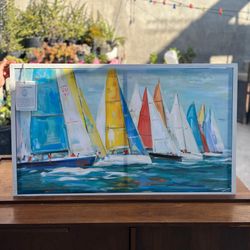 French Sail Boat Painting