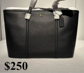 Coach Black Leather Tote Bag