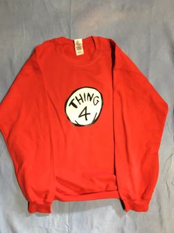 Thing 4, sweatshirt , red, Large, 50/50 cotton/polyester