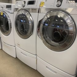 Samsung Used Front Load Washer And Electrc Dryer Set With Pedestals Working Perfectly 4 Months Warranty 