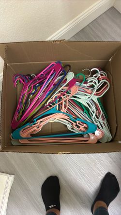 Assorted plastic hangers
