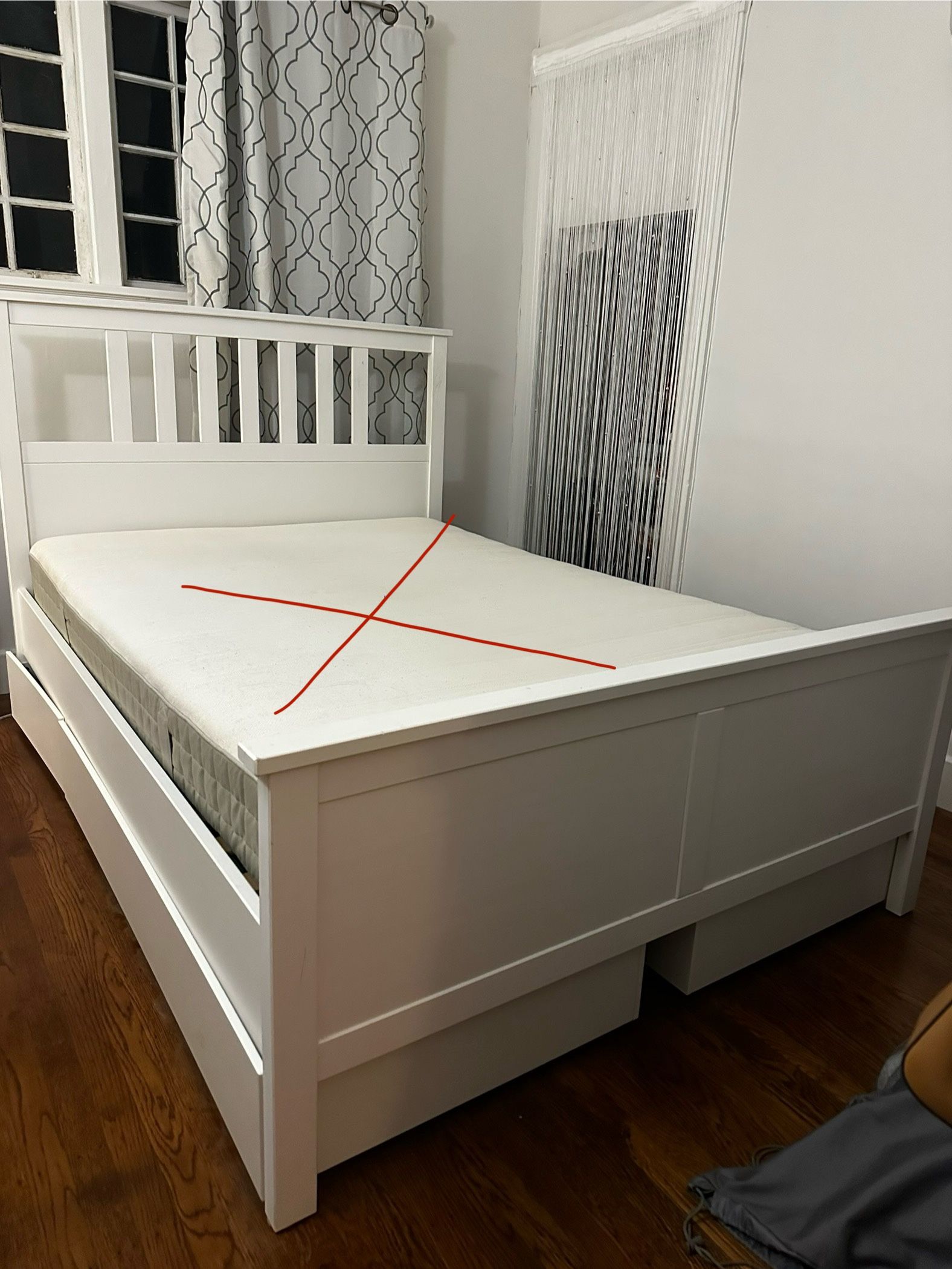 White bed frame