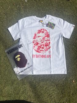 White and Pink Bape tee M/S