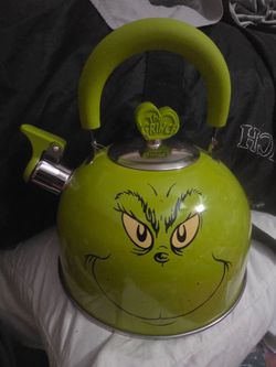 New green the grinch tea kettle teapot.