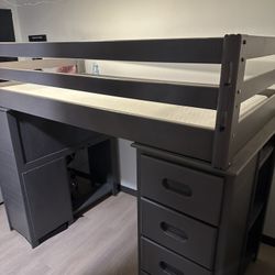 Loft Bed With Lots Of Storage And A Desk