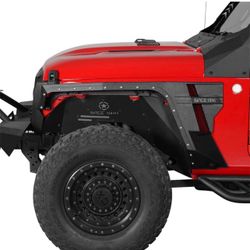 New in the box Armour Style Front Fender Flare w/ Light fit 18-25 Jeep Wrangler JL Gladiator JT (C266)