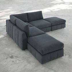 Grey Modular Sectional with Ottoman