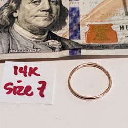 14K Solid Gold Wedding Ring Size 7