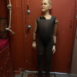Antique Wax Wooden Articulated Mannequin Life Size Boy Doll Oddities Circa 1930-40.