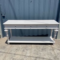 Elegant White Console Table / Sofa Table with 3 Drawers - 6ft Longh