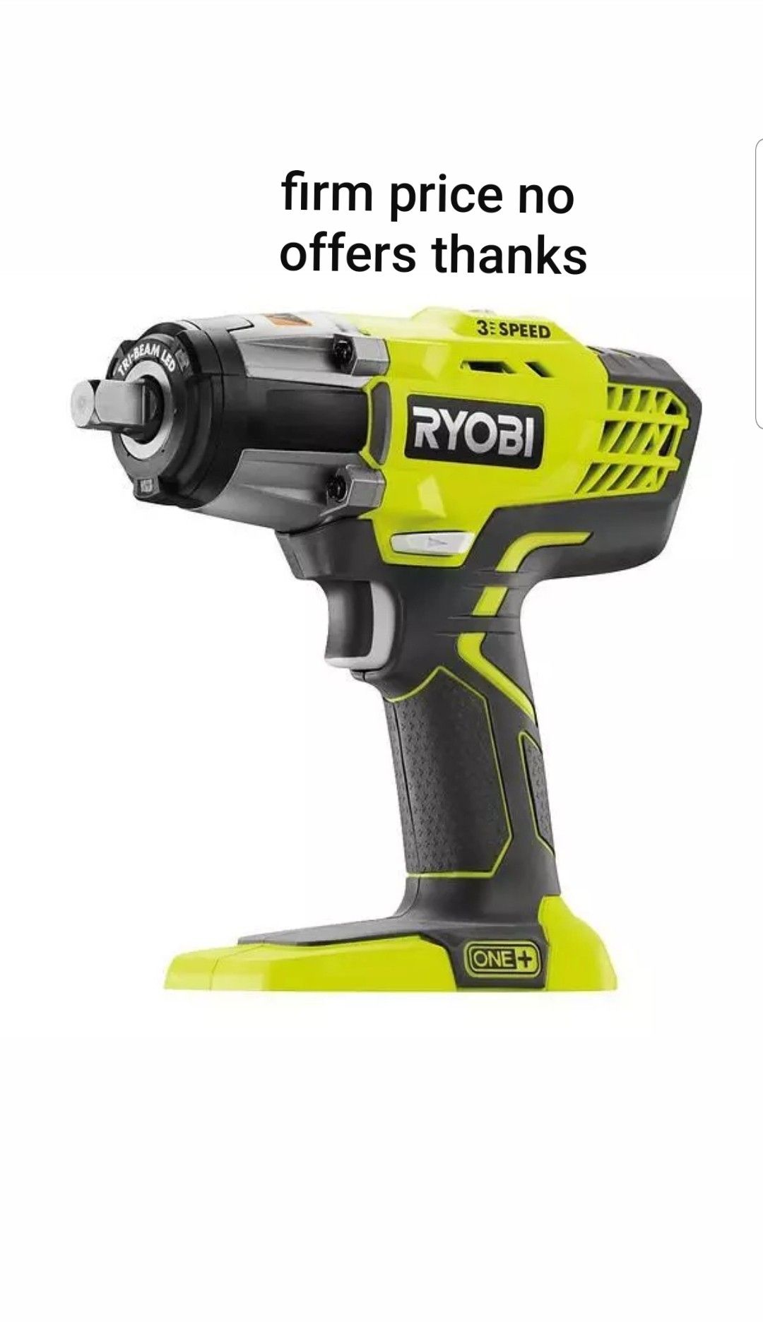 Ryobi P261 18V One+ 3-Speed 1/2" Cordless Impact Wrench w/ 300 LBS Of Torque Tool Only battery or charger not included
