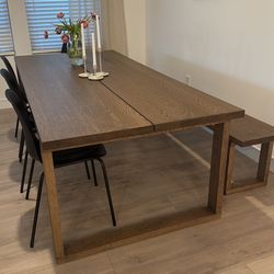6 Person Dining Table + Bench