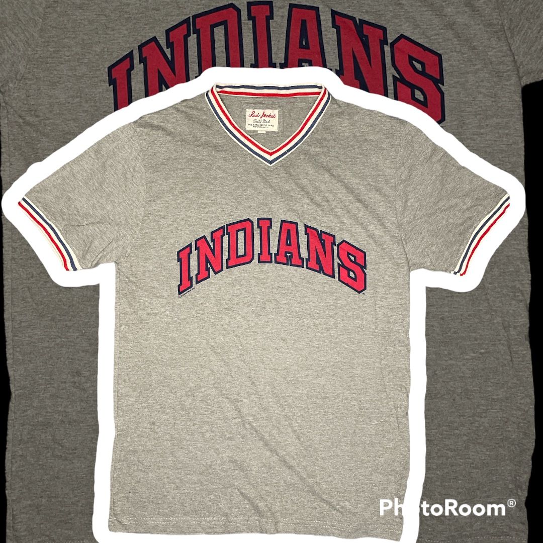 MEN'S RED JACKET Cleveland Indians MLB T-SHIRT SIZE Small Varsity Shirt