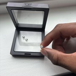 VVS Moissanite Stud Earrings – 5mm D Color (Pass Diamond Tester) 💎