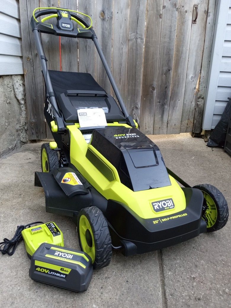 Like-New Ryobi 40V HP 20" Inch Brushless Self Propelled Lawnmower Kit With Bag