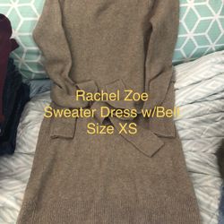 Women’s Rachel Zoe Belted Sweater Dress, Tan, Size XS