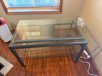 Glass Top Metal Frame Desk