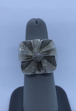 Designer Sonia B. 14Kt/.925 Ring with Diamonds Estate Jewelry