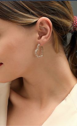 Open Heart Stud Earrings Gold Plated, Gold Color