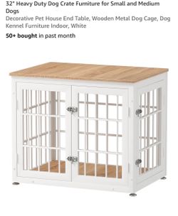 White and wood durable dog crate - BRAND NEW