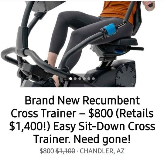Brand New Recumbent Sit Down Cross Trainer. Must Go!