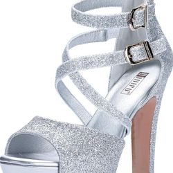 IDIFU Women's IN5 Charcy Crisscross Strappy Platform High Chunky Heels Peep Toe Pump Party Heeled Sandals
