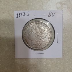 1882 S Morgan Silver Dollar.  Uncirculated 