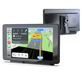 Rexing - 7" Wireless Touchscreen Display Adapter with Apple CarPlay & Android Auto - Black