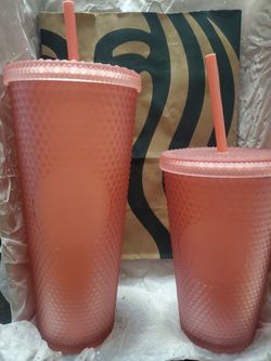 peachy 🍑 pink starbucks studded set