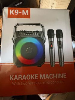 K9-M Karaoke Machine with Two Wireless Microphones