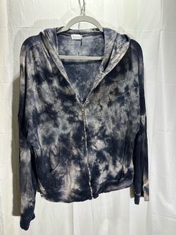 Baea Los Angeles Jacket L Tie Dye Plum Zip-Up Hoodie Pockets
