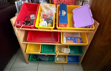 Kids organizing bins