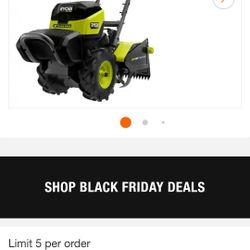 RYOBI 40V REAR TINE TILLER