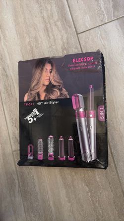 Premium TP-5 In 1 Hot Air Styler - Volumizing, Blow Dry Brush, Curl & Straightener