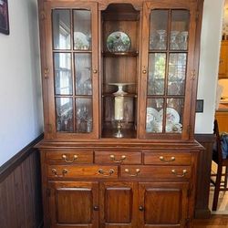 Antique Wood China Cabinet - Lowered PRICE!